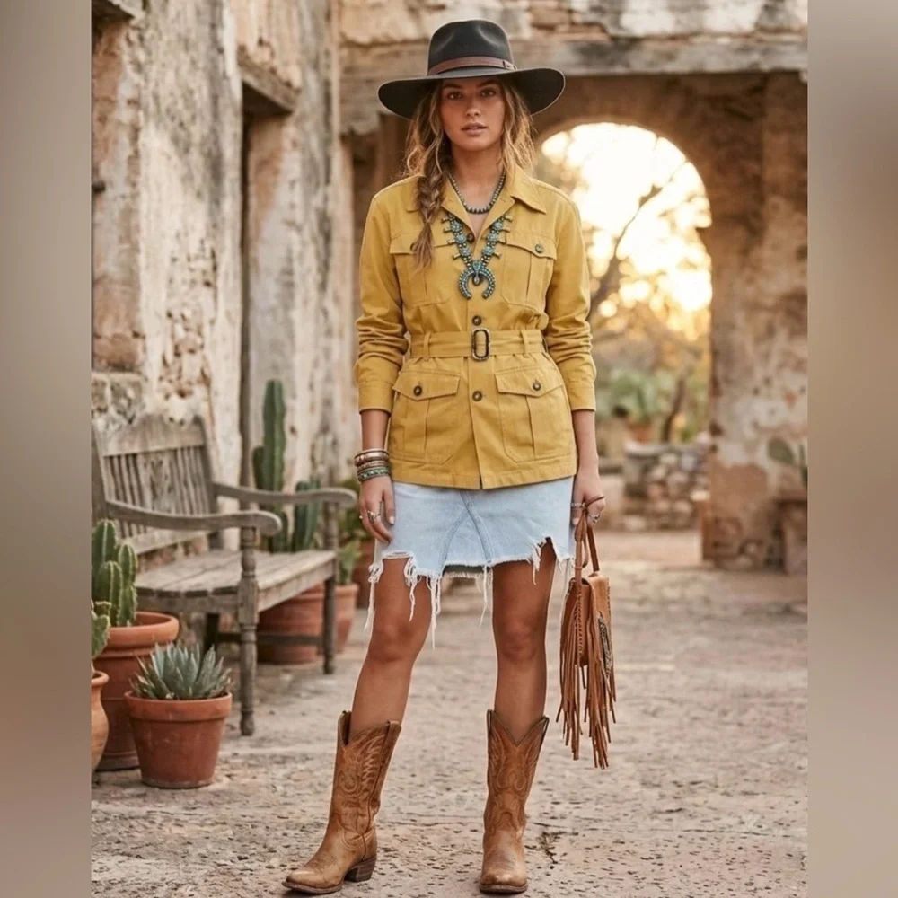 We the Free by Free People Going Rogue Patched Mini Skirt in Tidal Wave 29